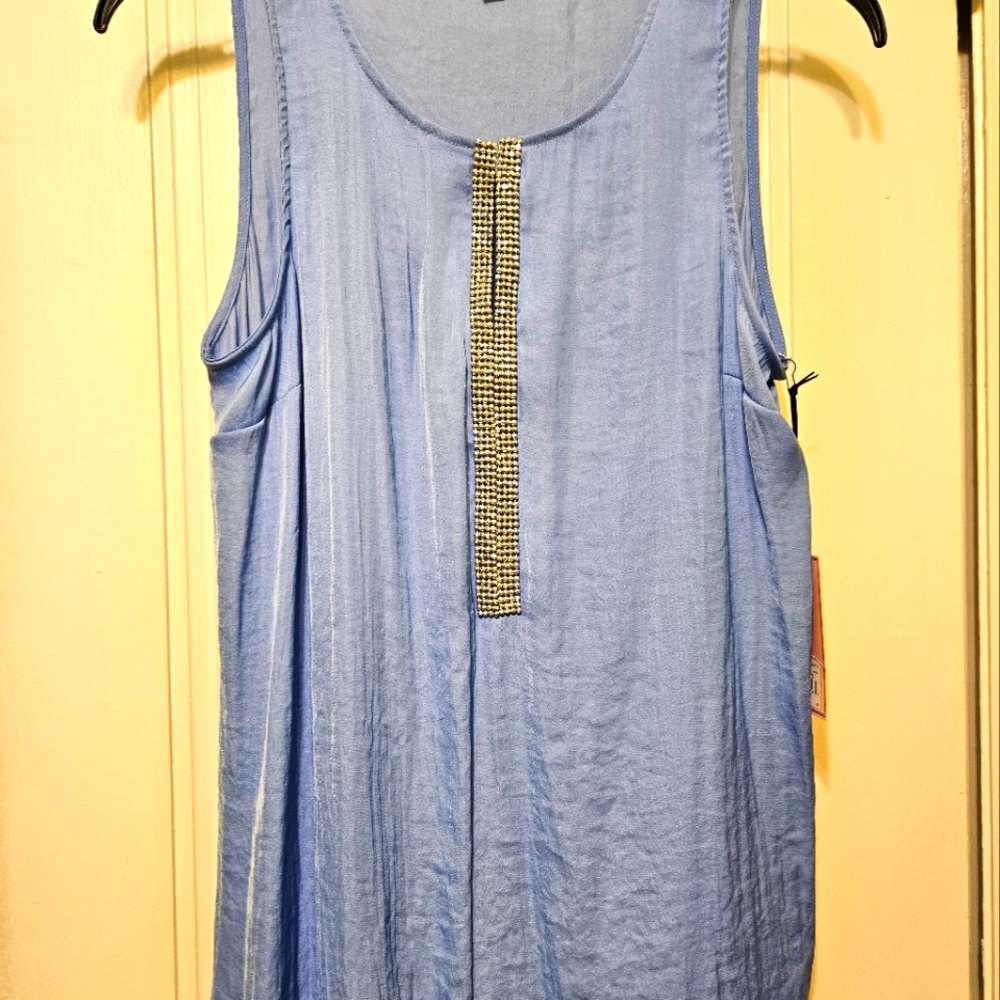 Tank blouse, blue with Embellishments sz S